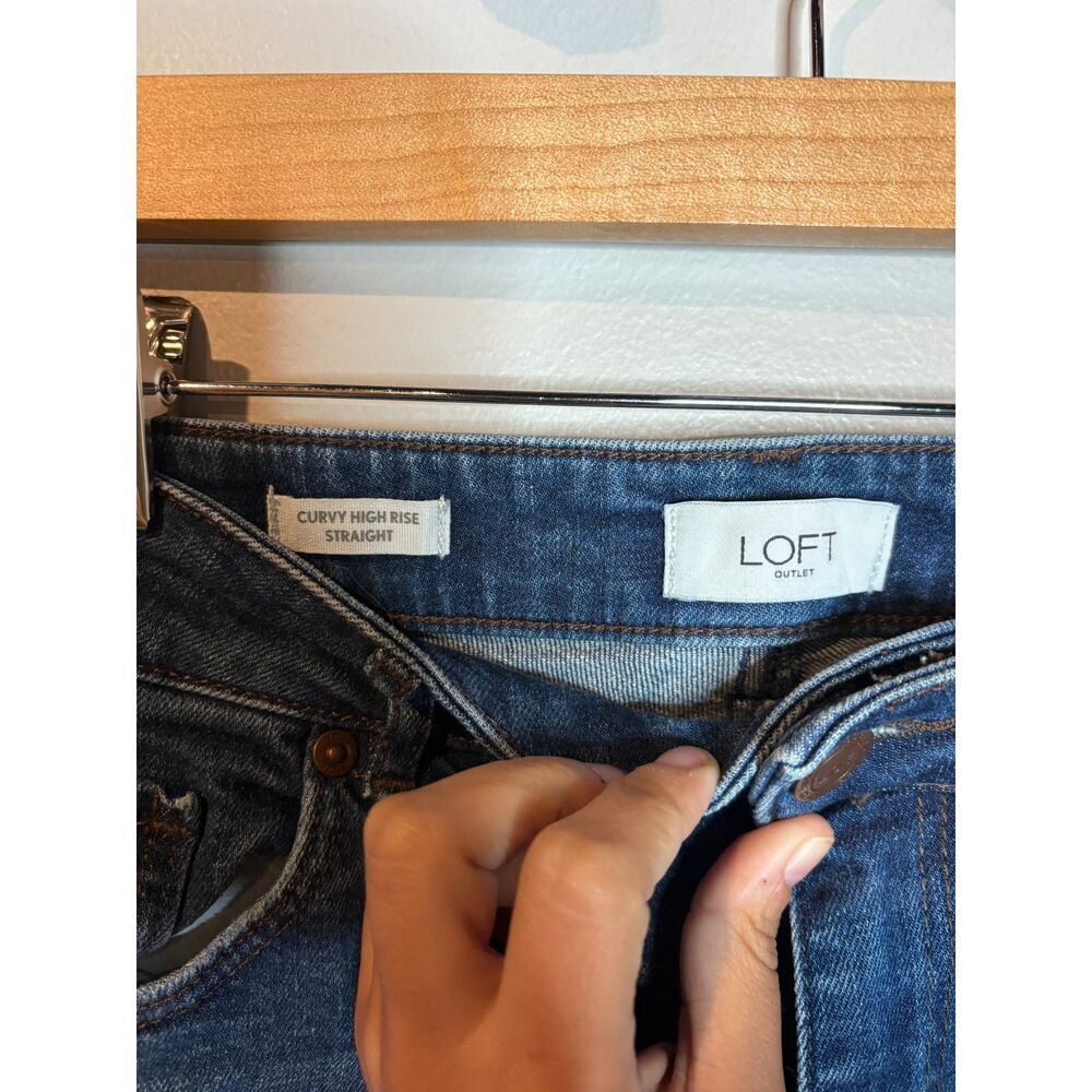 Loft Curvy High Rise Straight jeans - Picture 4 of 6